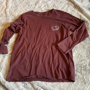 Long Sleeve Ivory Ella Tee Shirt in Mauve - Size Large